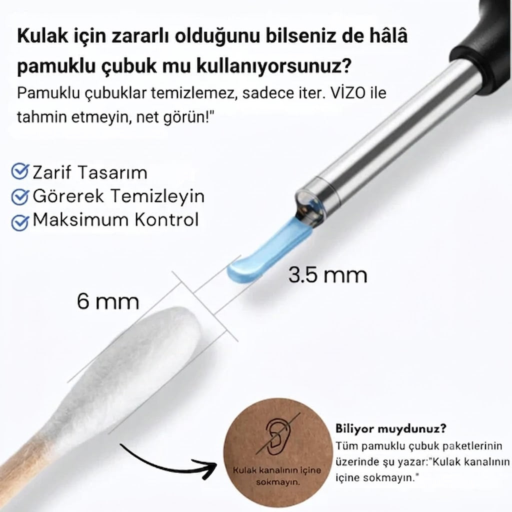 Vizo Kameralı Kulak Temizleme Cihazı