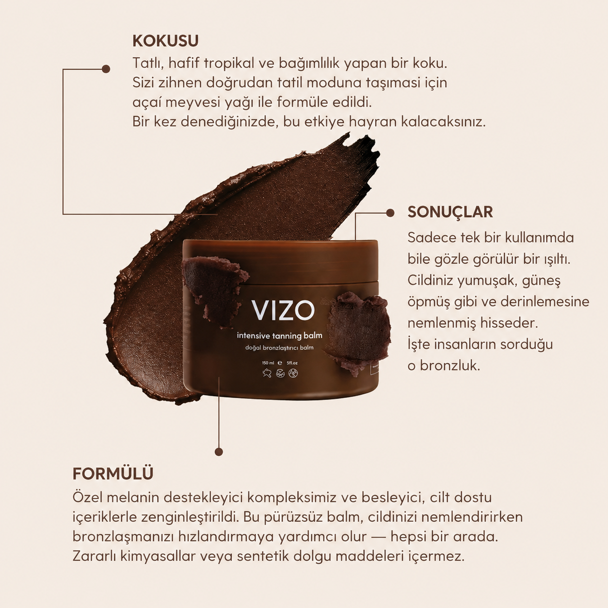 Vizo™ Lüks Bronzluk Deneyimi Sunan Besleyici Cilt Balmı