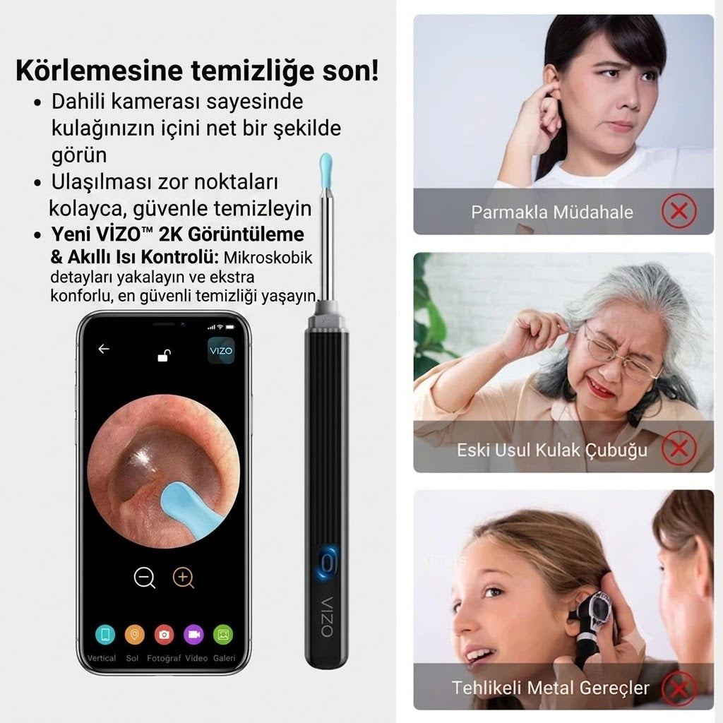 Vizo Kameralı Kulak Temizleme Cihazı