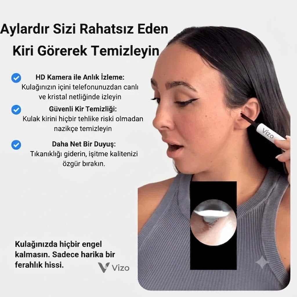 Vizo Kameralı Kulak Temizleme Cihazı